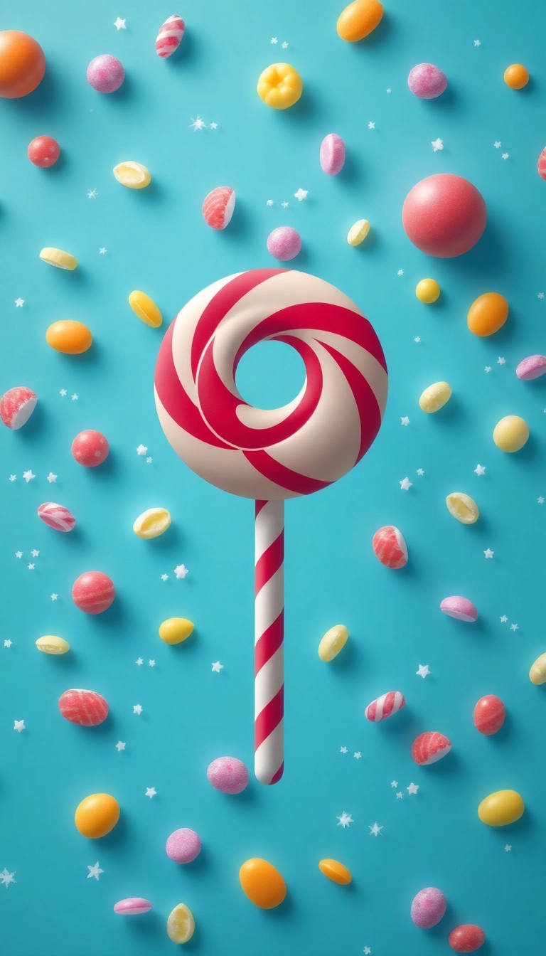 Free AI Mixed Candies Close Up iPhone Sophisticated Background